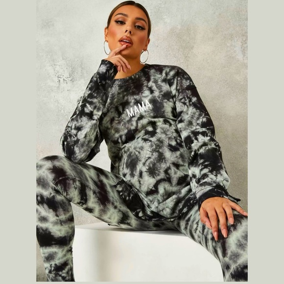 Missguided Tops - Missguided tie dye maternity sweatshirt 2 piece set